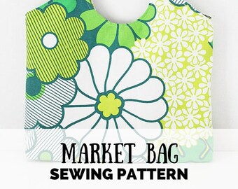 Market tote sewing pattern (PDF) instant download, bag sewing pattern, sewing pattern, tote bag sewing pattern, market bag sewing pattern