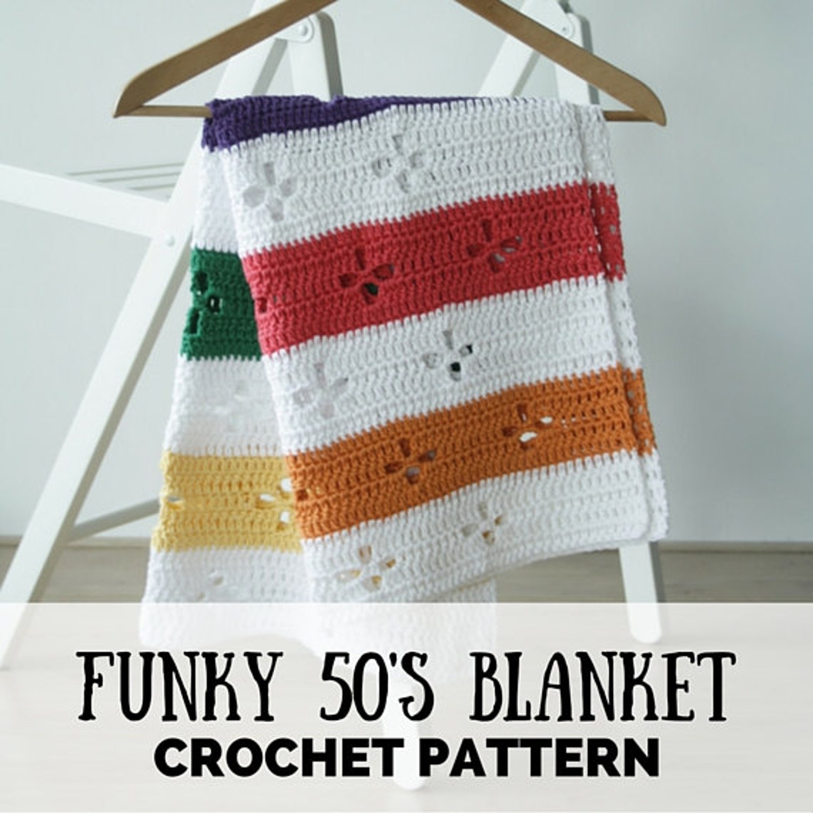 Funky Fifties Retro Blanket Crochet Pattern PDF Retro Etsy