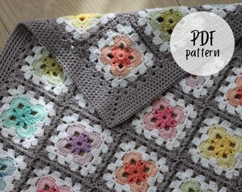 Schema all'uncinetto per coperta Baby Clover: cotone biologico vegano (schema PDF)