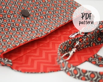Two Way Clutch sewing pattern (PDF) instant download, clutch sewing pattern, sewing pattern clutch, hand bag sewing pattern, sewing pattern