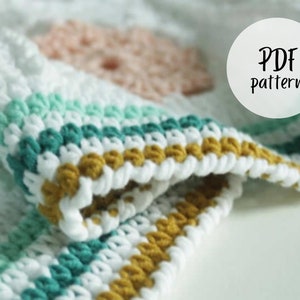 Crochet blanket, crochet pattern blanket, crochet baby blanket, pdf crochet pattern, Field of Daisies Blanket, crochet tutorial