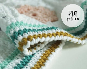 Crochet blanket, crochet pattern blanket, crochet baby blanket, pdf crochet pattern, Field of Daisies Blanket, crochet tutorial