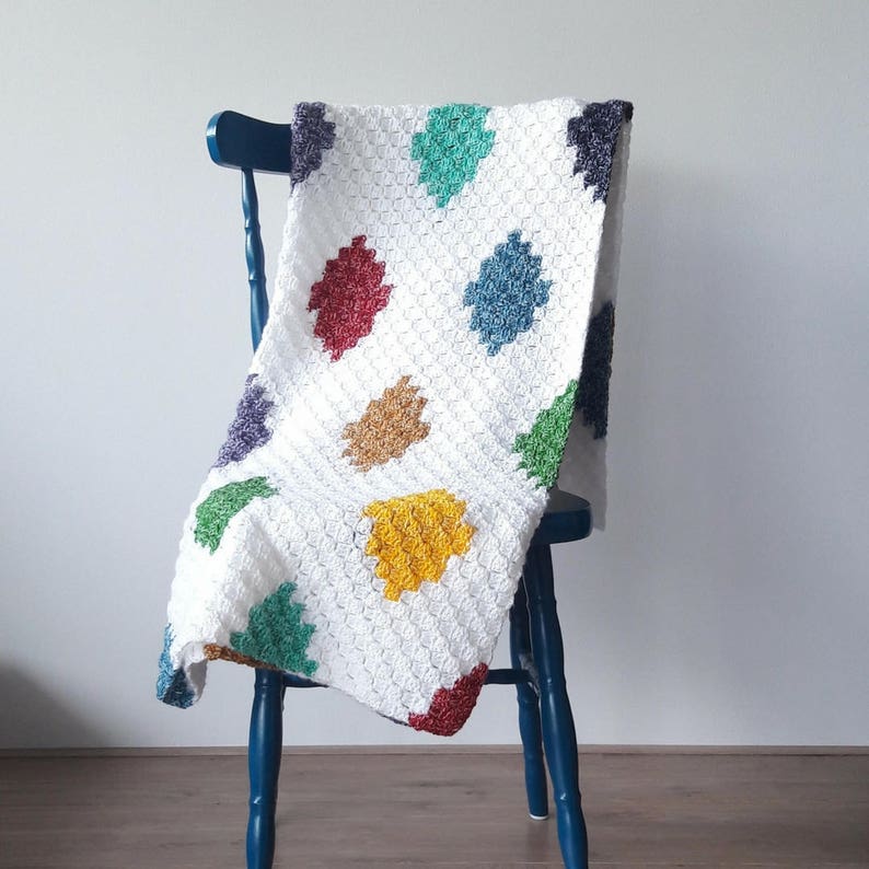 C2C crochet blanket patttern, graphghan pattern, C2C harlequin blanket crochet pattern, crochet blanket pattern, harlequin blanket image 4