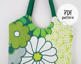 Market tote sewing pattern (PDF) instant download, bag sewing pattern, sewing pattern, tote bag sewing pattern, market bag sewing pattern