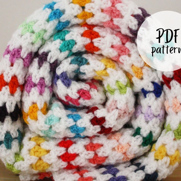 Crochet rainbow blanket pattern, diamond stitch crochet pattern, rainbow blanket, temperature blanket, crochet pattern