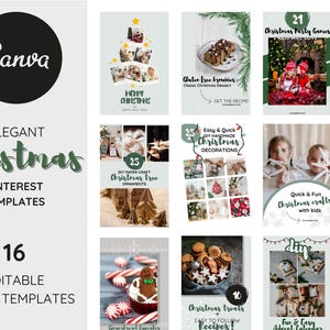 Christmas Pinterest Canva Templates | Blogger Pinterest Template for Christmas website articles | Christmas Blogger Pins | Canva Pins