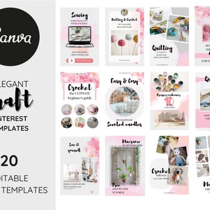Pinterest Canva Template For Craft Bloggers | Craft Blogger Pinterest Template | Craft Blogger Pins | Canva Pins