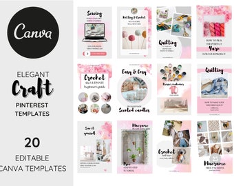 Pinterest Canva Template For Craft Bloggers | Craft Blogger Pinterest Template | Craft Blogger Pins | Canva Pins