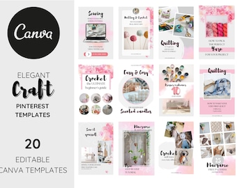 Modelli Pinterest per blogger creativi: pin Canva fai da te (download digitale)