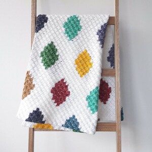 C2C crochet blanket patttern, graphghan pattern, C2C harlequin blanket crochet pattern, crochet blanket pattern, harlequin blanket image 3