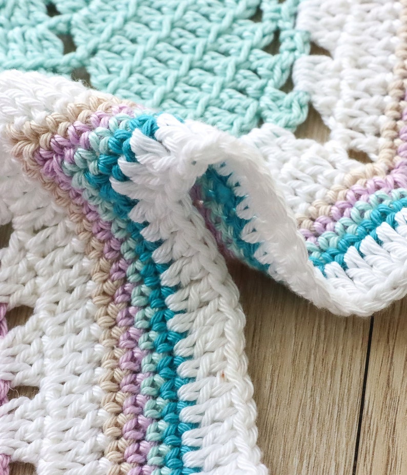 Crochet pattern x Crochet Hexagon Blanket Pattern, English Pdf Pattern, Crochet Blanket Tutorial, lace hexagon crochet pattern image 5