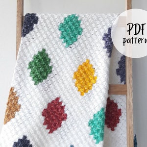 C2C crochet blanket patttern, graphghan pattern, C2C harlequin blanket crochet pattern, crochet blanket pattern, harlequin blanket image 1