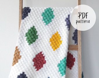 Schema all'uncinetto per coperta Arlecchino C2C (download PDF)