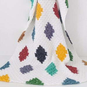 C2C crochet blanket patttern, graphghan pattern, C2C harlequin blanket crochet pattern, crochet blanket pattern, harlequin blanket image 2