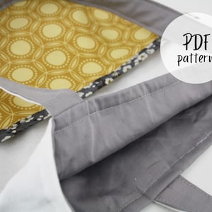 Reversible tote bag sewing pattern PDF, bag sewing pattern, tote bag sewing pattern, reversible bag, sewing pattern, market bag image 1