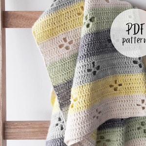 Funky fifties retro blanket: crochet pattern PDF, retro blanket crochet pattern, crochet blanket pattern, retro crochet blanket image 1