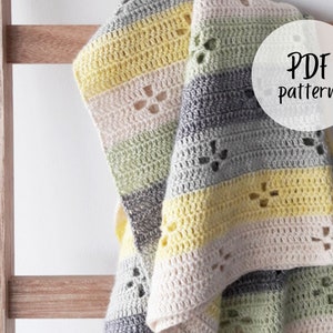 Funky fifties retro blanket: crochet pattern (PDF), retro blanket crochet pattern, crochet blanket pattern, retro crochet blanket