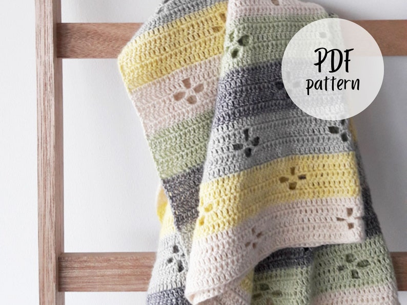 Funky fifties retro blanket: crochet pattern PDF, retro blanket crochet pattern, crochet blanket pattern, retro crochet blanket image 1