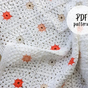 Baby girl crochet blanket pattern, crochet pattern baby girl blanket, granny square crochet blanket pattern