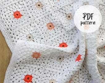 Schema per copertina all'uncinetto per neonati "Grandma Square" (schema PDF)