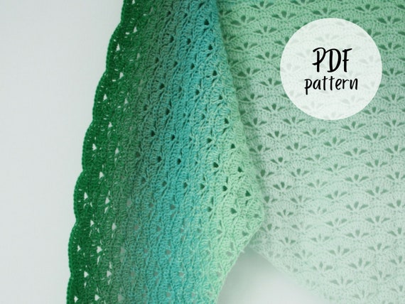 driehoek sjaal haken met verloopgaren