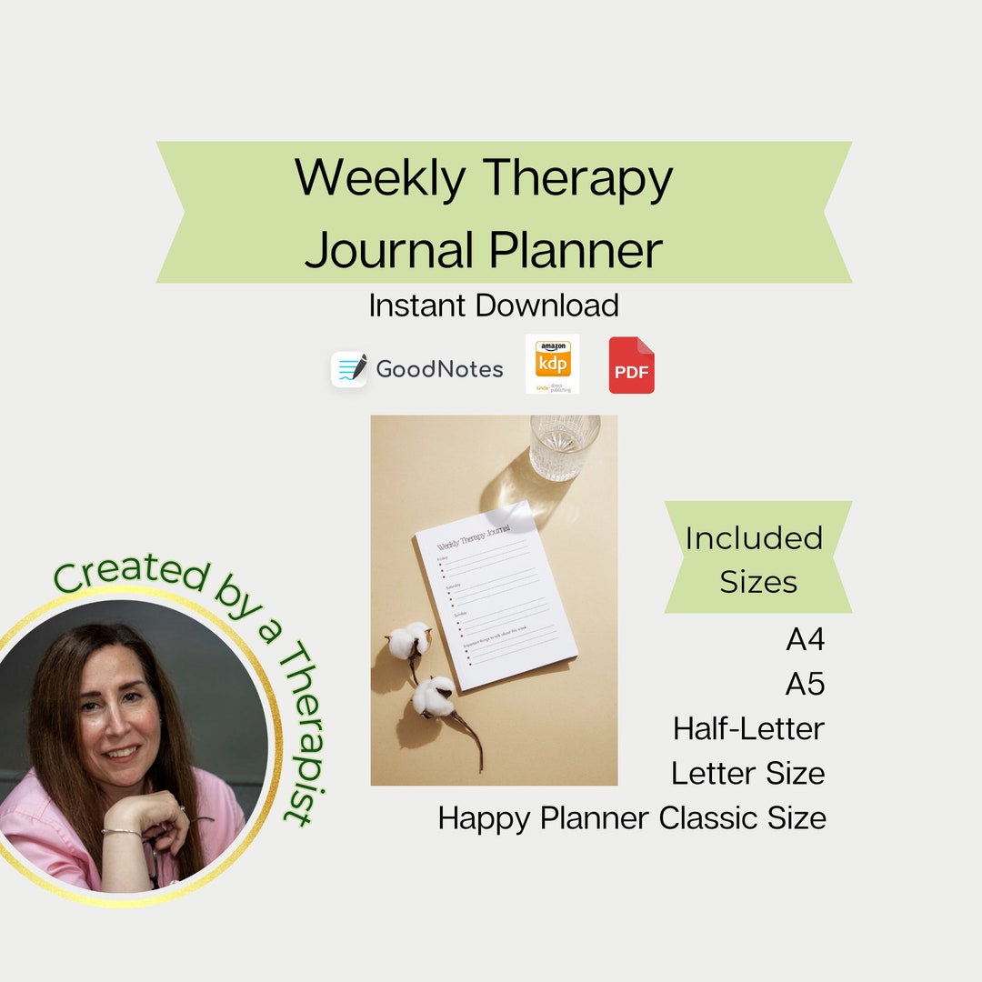 Weekly Therapy Journal Pages I Client I Therapist I Counselor I ...