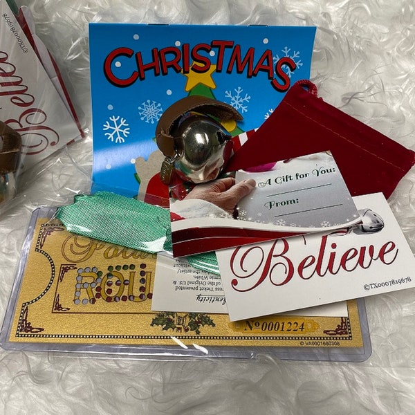 Polar Express Copyrighted 'BELIEVE' Ticket & The Magic Christmas Bell Gift Set!