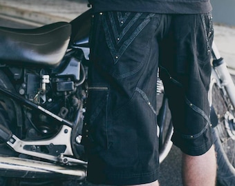 Anubis shorts - Mens shorts - Festival shorts - Dark fashion - Punk shorts - Goth shorts