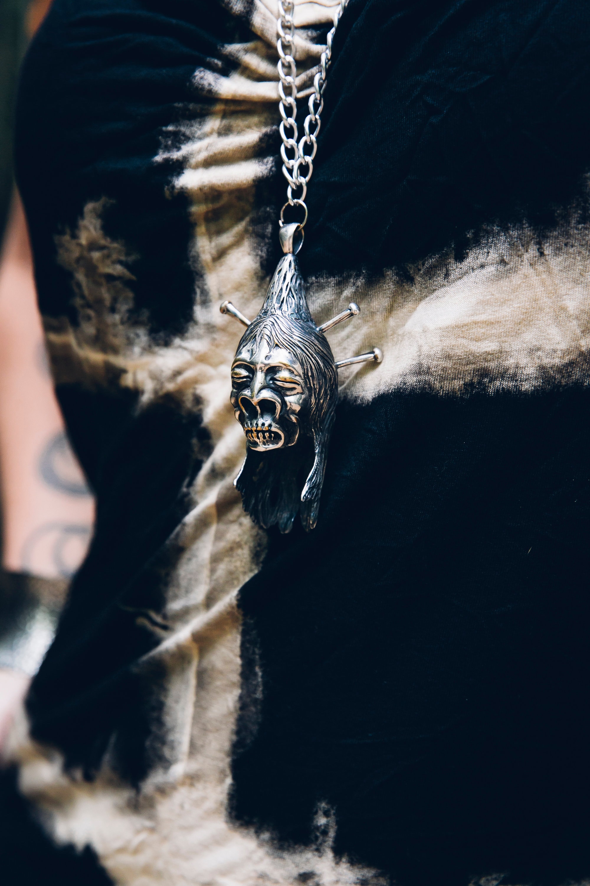 超希少!VTG 1930's SILVER TRIBAL ANIMALS & SKULL PENDANT