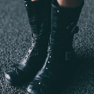 Punk Priestess leather boots - Festival boots - Leather boots