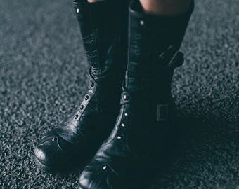 Punk Priestess Leather Boots – Festival Style
