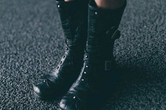 Punk Priestess Leather Boots Festival Boots Leather Boots Etsy UK