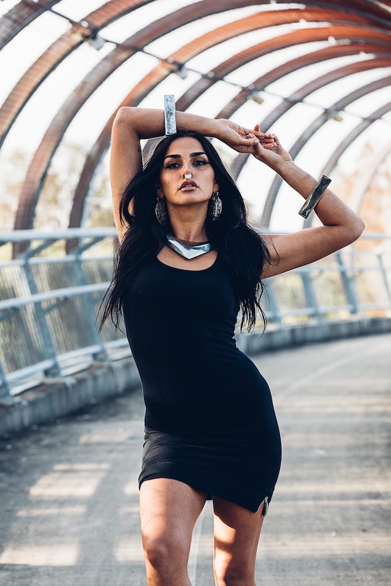 black mini dress cotton 100% Cotton Black Mini Dress - All Dresses