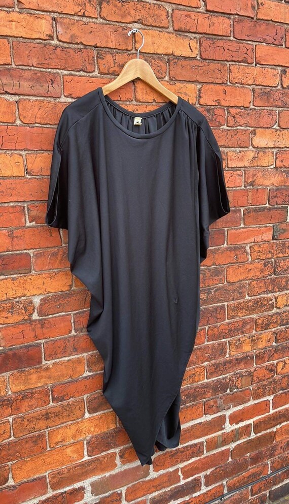 SALE Vintage 80s oversized black kaftan short wide