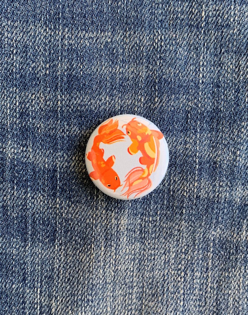 Koi Fish Pin Button 1\u201d
