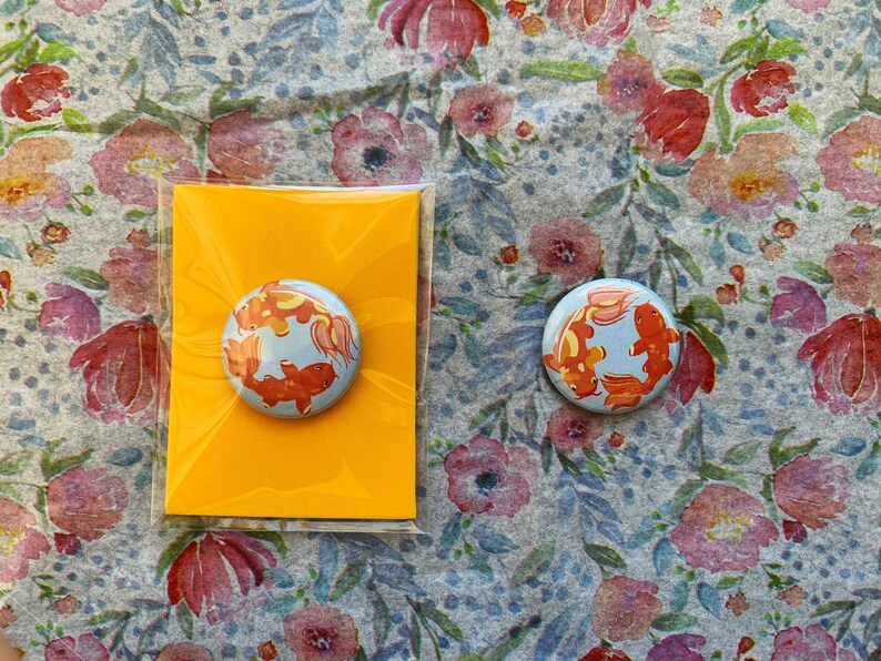 Koi Fish Pin Button 1\u201d