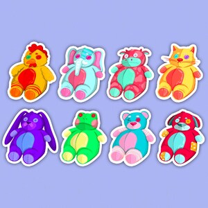 Claw Machine Series 1 Stuffed Animals Plushie Waterproof Stickers