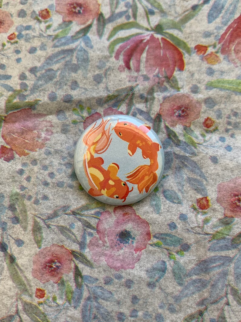 Koi Fish Pin Button 1\u201d