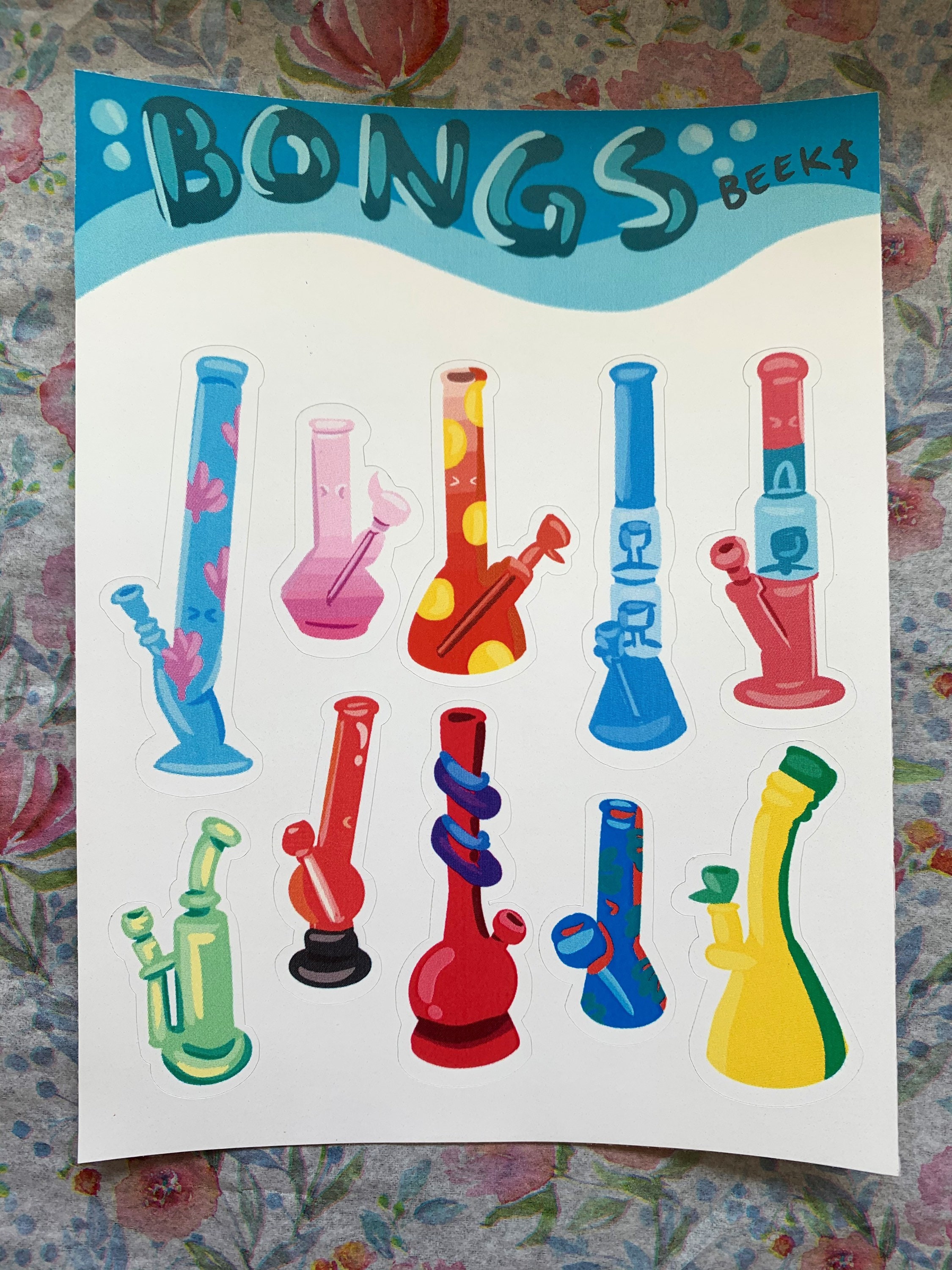 Bong Stoner Sticker Sheet 10 Stickers Etsy