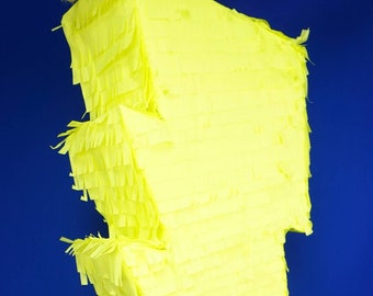 Handcrafted Neon Yellow Lightning Bolt Pinata | Custom Colors