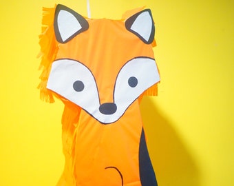 2D Pinata Cute Orange Fox | Animal Pinata | Cute Photo Prop | Fun Party Game | Custom Pinata | Centerpiece | Birthday Decor | Forest Party