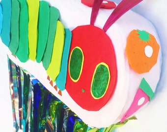 2D Pinata Hungry Hungry Caterpillar | Fun Party Game | Hungry Caterpillar Theme | Birthday Party Decor | Centerpiece | Classroom art decor