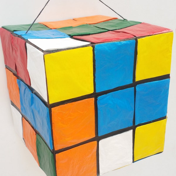 Delux Rubix Cube Pinata | Fun Party Game | Puzzle Fan Gift Ideas | Party Decor | Fun Photo Prop | Centerpiece | Party Decor | Custom Pinata