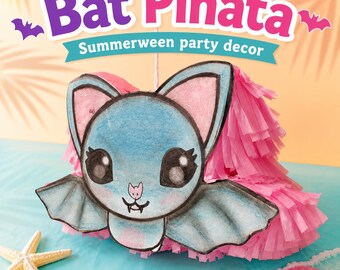 Summerween Bat Piñata Halloween Party Decor Spooky Birthday Centerpiece Kids Halloween Party Game Handmade Bat Pinata