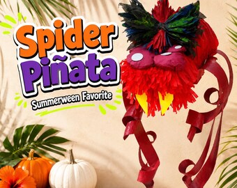 Summerween Spider Piñata Halloween Party Decor Spooky Birthday Centerpiece Red Spider Pinata Kids Halloween Party Activity