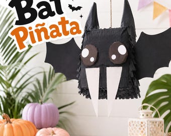 Summerween Bat Piñata Halloween Party Decor Spooky Birthday Centerpiece Evil Bat Pinata Kids Halloween Party Game Photo Prop