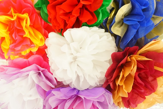12 stuks Mexicaanse papieren bloemen – kleurrijke tissue