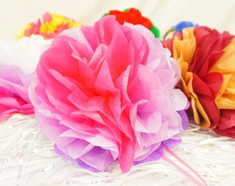 Party Prop | Tissue Paper Flowers (12 count) | Colorful Custom Beautiful Flowers | Mexico Art Inspired Decor | Beautiful Artsy Party