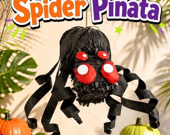 Summerween Black Widow Spider Piñata Halloween Party Decor Creepy Spider Pinata Spooky Birthday Centerpiece Kids Halloween Party Game