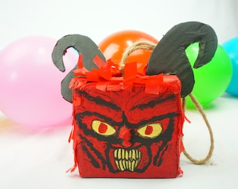 3 Mini Treat Box Inspired By Cool Demons I Halloween Party |  Surprise Pinatas Set of 3 | Loot Bag | Fun Tabletops | Party Favors